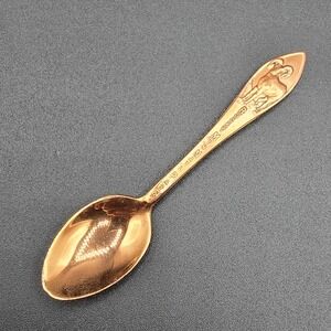 Vintage Rocky Mountain National Park Solid Copper Souvenir State Spoon Ram RARE